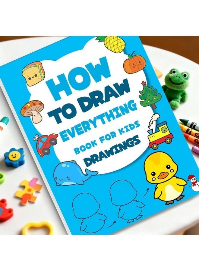 ميتو كتاب تعلم الرسم للأطفال خطوة بخطوة – أكثر من 300 رسمة | تعلم رسم الحيوانات والطعام والأشياء | كتاب أنشطة فنية سهل للمبتدئين من عمر 4 إلى 10 سنوات - Image 4